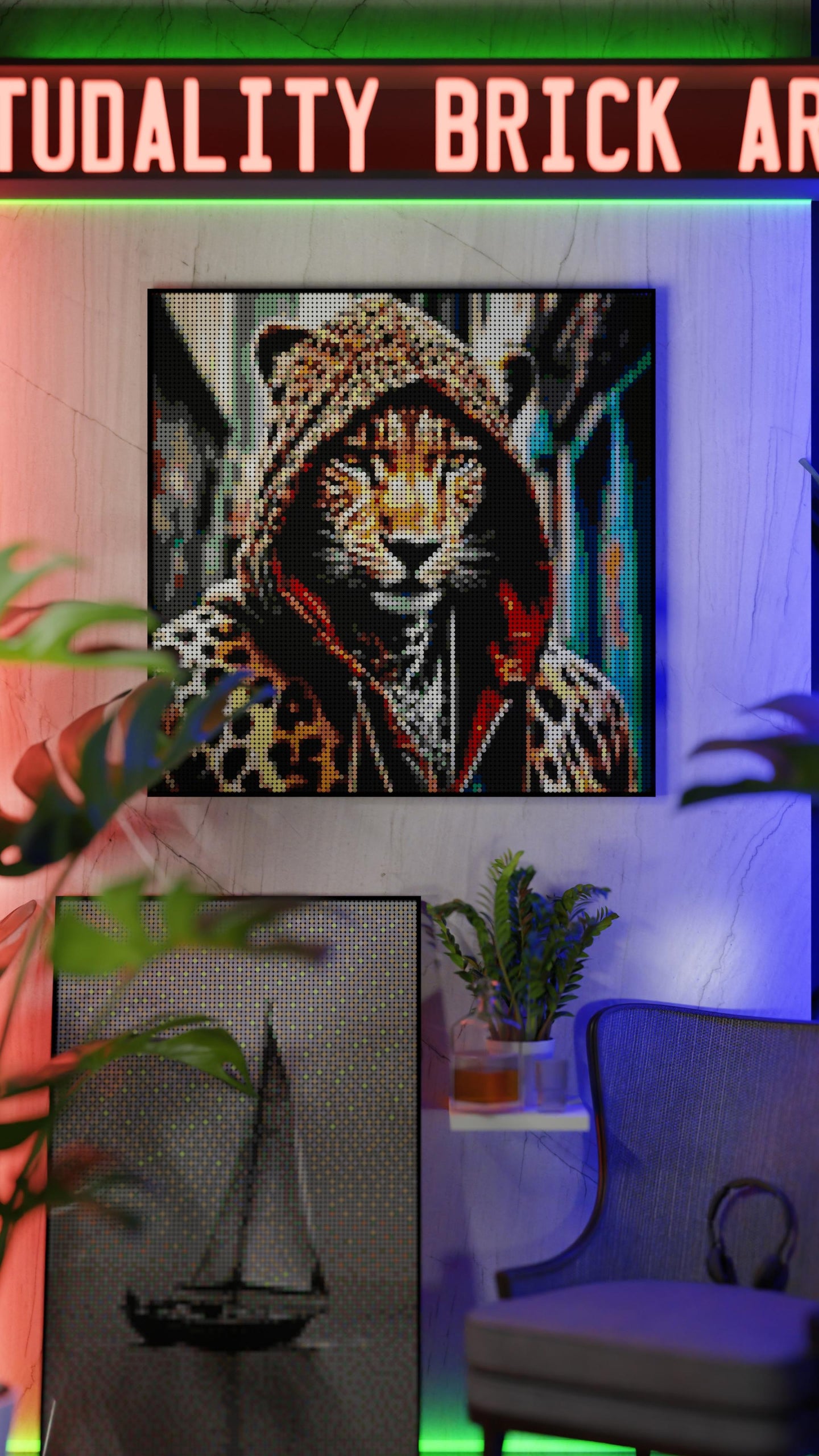 Spotzie Sprayz LEGO® Style mosaic pixel art design for display